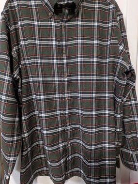 Daniel Cremieux Olive Green Plaid Button-Down Shirt